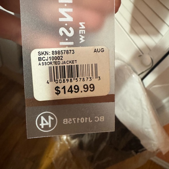 Black faux mixed material Jacket - Picture 3 of 3